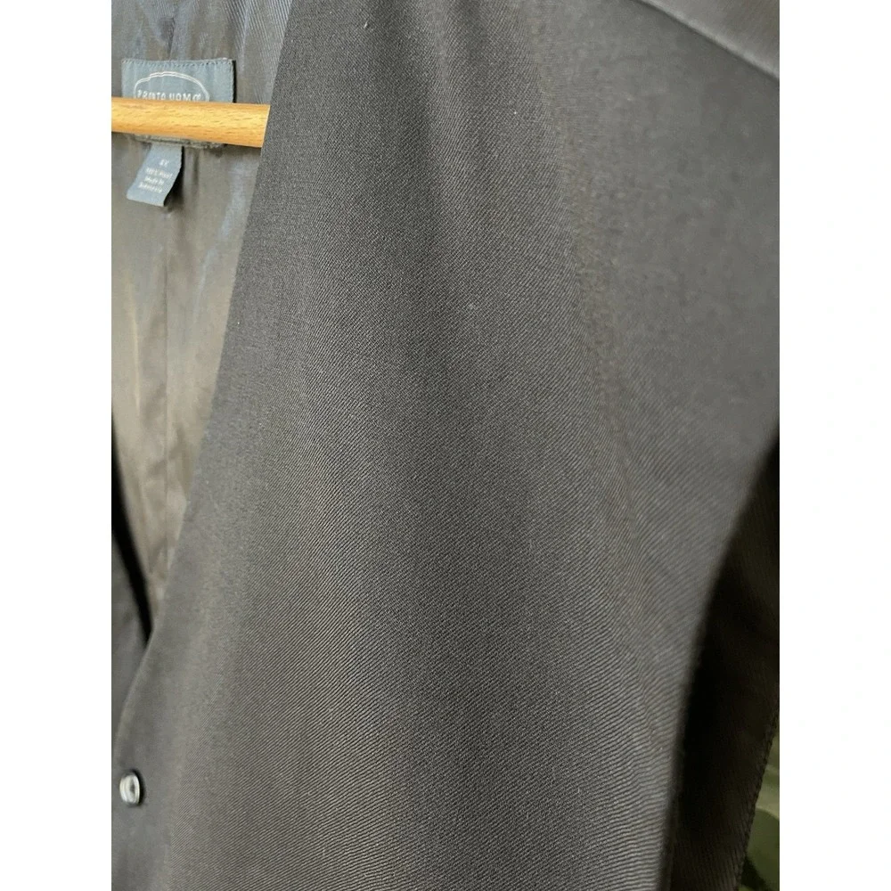 Pronto Uomo Platinum Black 100% Wool Suit Vest Formal Waistcoat Sz 4XL READ
